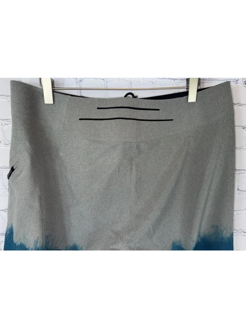 LULULEMON Men’s Size 36 Board Shorts Trunks Gray Blue Ombré Swim Suit Waves